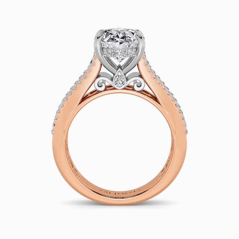 Oval Brilliant Lab Diamond Engagement Ring with Princess, Baguette & Round Diamond Band (1.5CT+)