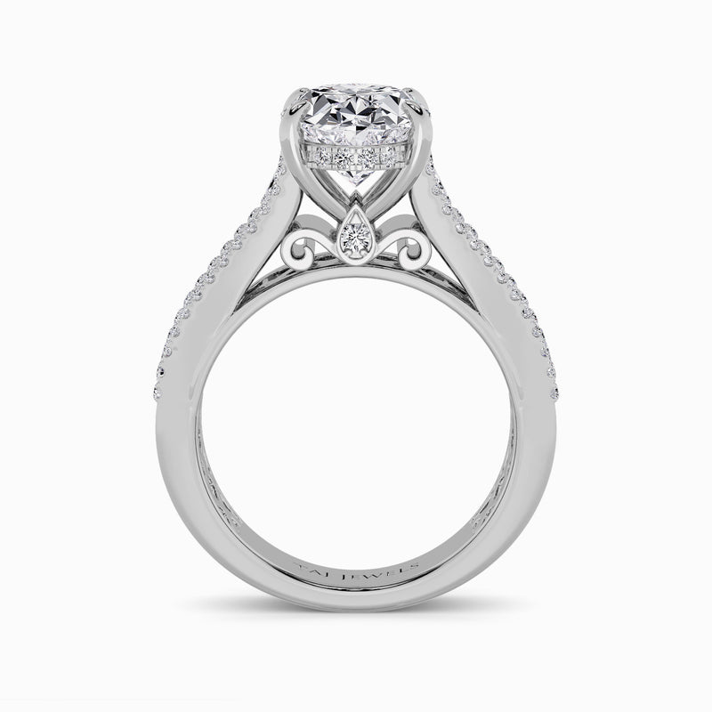 Oval Brilliant Lab Diamond Engagement Ring with Princess, Baguette & Round Diamond Band (1.5CT+)