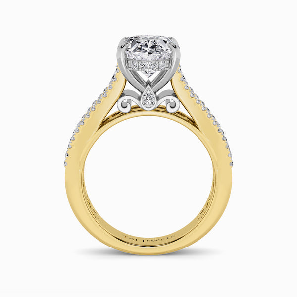 Oval Brilliant Lab Diamond Engagement Ring with Princess, Baguette & Round Diamond Band (1.5CT+)