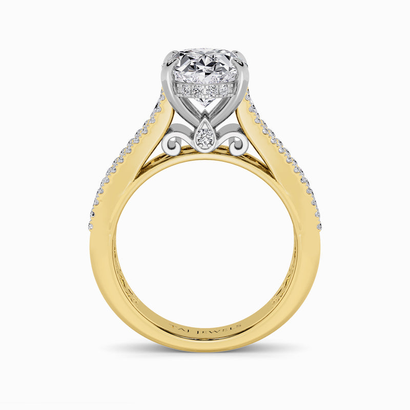 Oval Brilliant Lab Diamond Engagement Ring with Princess, Baguette & Round Diamond Band (1.5CT+)