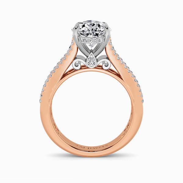 Pear Brilliant Lab Diamond Engagement Ring with Princess, Baguette & Round Diamond Band (1.5CT+)