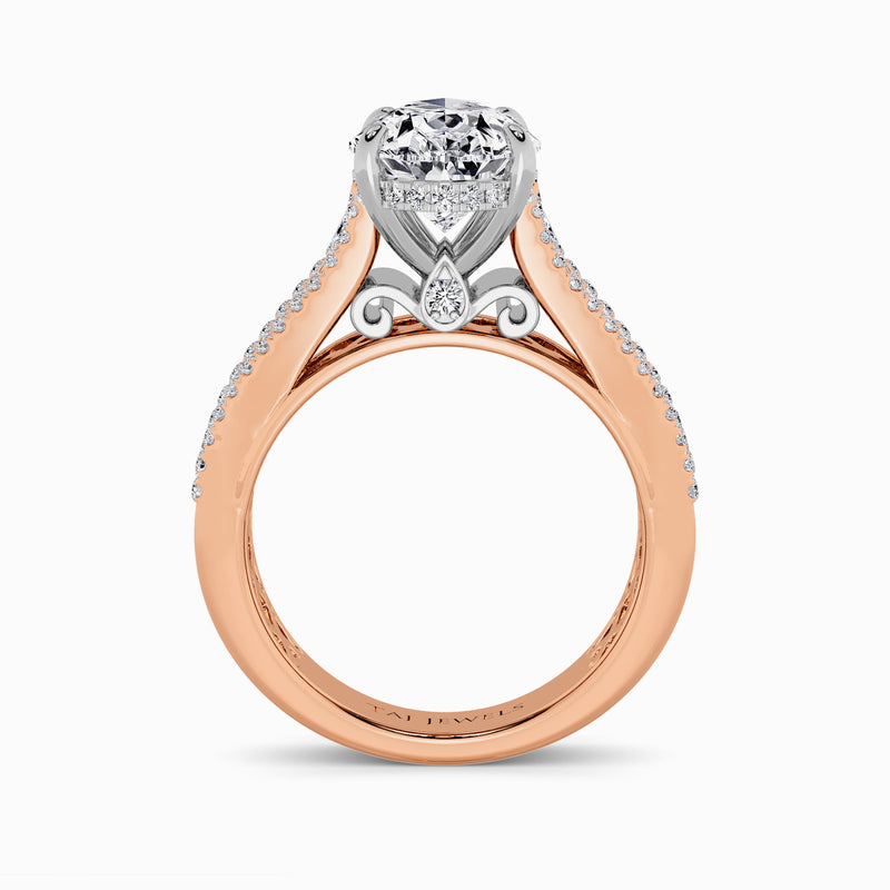 Pear Brilliant Lab Diamond Engagement Ring with Princess, Baguette & Round Diamond Band (1.5CT+)