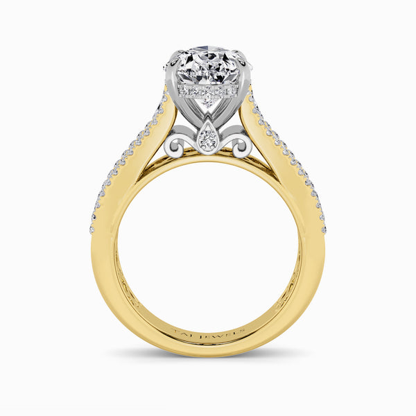 Pear Brilliant Lab Diamond Engagement Ring with Princess, Baguette & Round Diamond Band (1.5CT+)