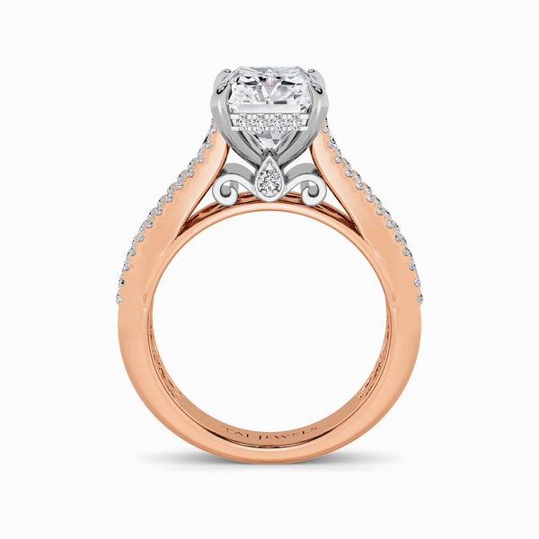 Radiant Cut Lab Diamond Engagement Ring with Princess, Baguette & Round Diamond Band (1.5CT+)
