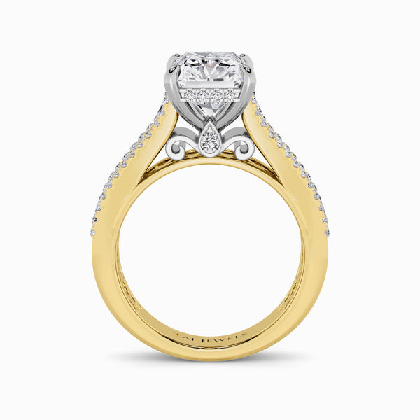 Radiant Cut Lab Diamond Engagement Ring with Princess, Baguette & Round Diamond Band (1.5CT+)