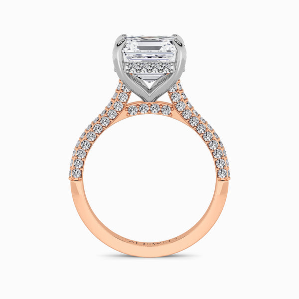 Asscher Cut 3D Pavé Cathedral Lab Diamond Engagement Ring (1.00ct+)