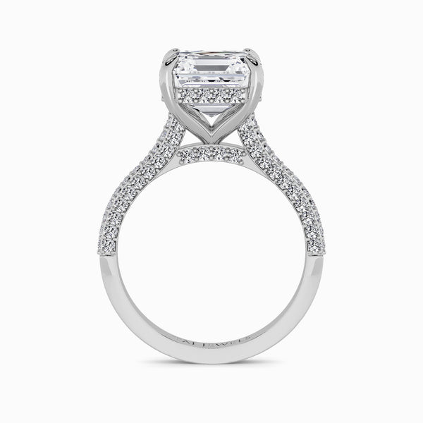 Asscher Cut 3D Pavé Cathedral Lab Diamond Engagement Ring (1.00ct+)