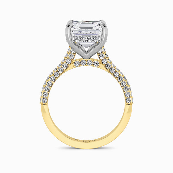 Asscher Cut 3D Pavé Cathedral Lab Diamond Engagement Ring (1.00ct+)