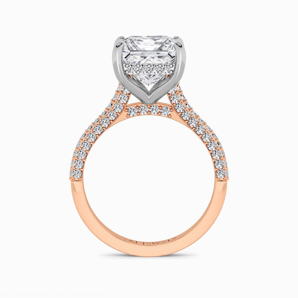 Princess Cut 3D Pavé Cathedral Lab Diamond Engagement Ring (1.00ct+)