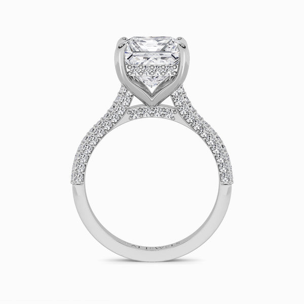 Princess Cut 3D Pavé Cathedral Lab Diamond Engagement Ring (1.00ct+)