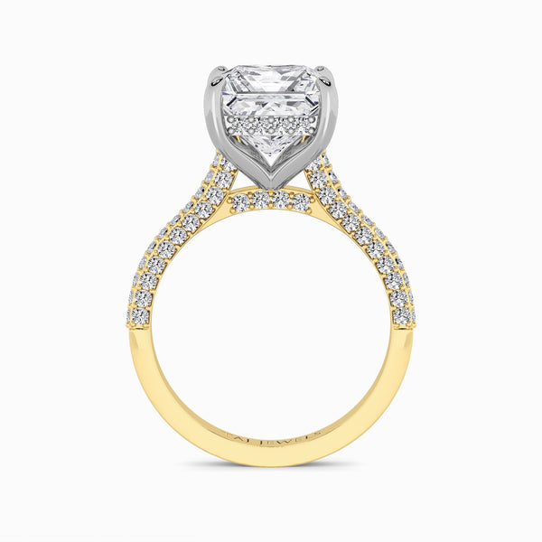 Princess Cut 3D Pavé Cathedral Lab Diamond Engagement Ring (1.00ct+)