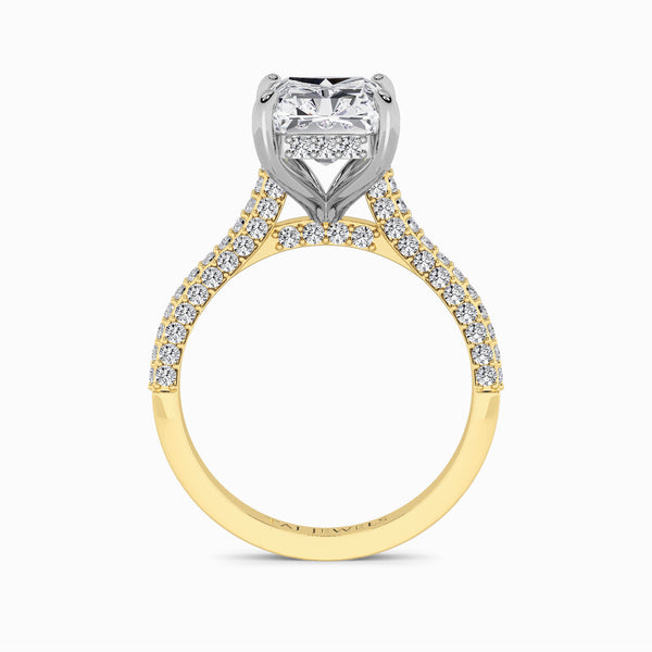 Radiant Cut 3D Pavé Cathedral Lab Diamond Engagement Ring (1.00ct+)