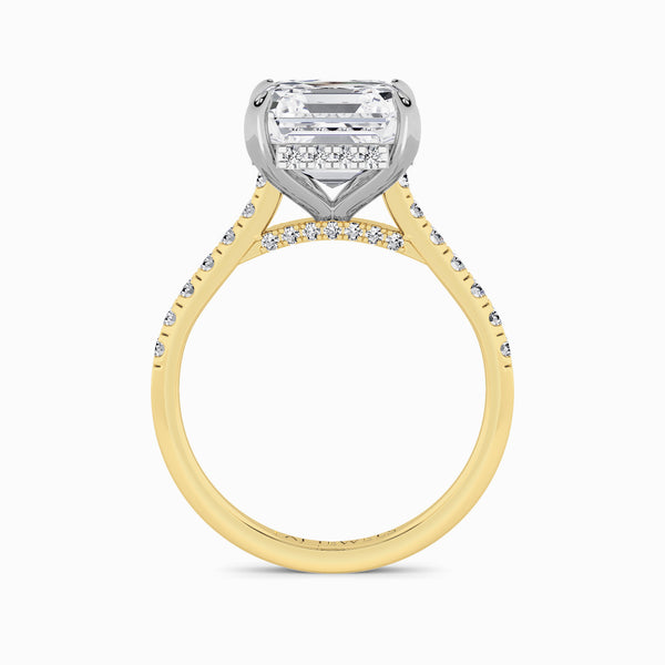 Asscher Cut Cathedral Lab Diamond Engagement Ring (1ct+)