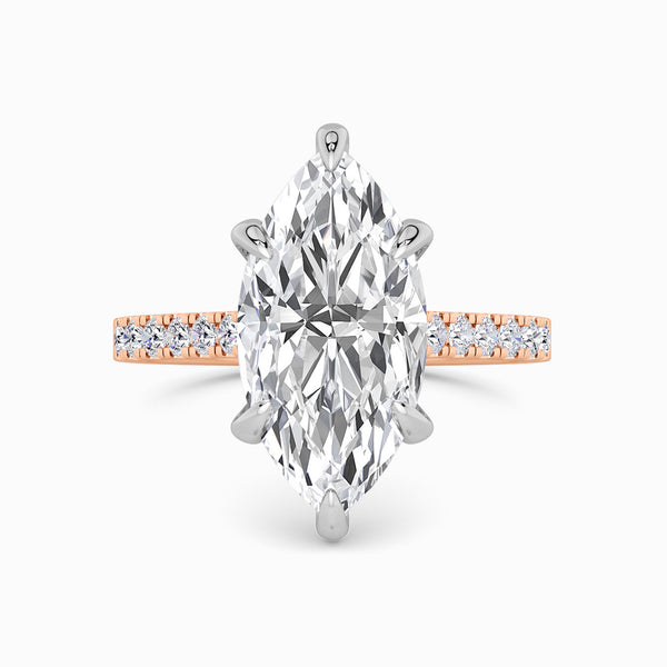 Marquise Brilliant Cut Cathedral Lab Diamond Engagement Ring (1ct+)