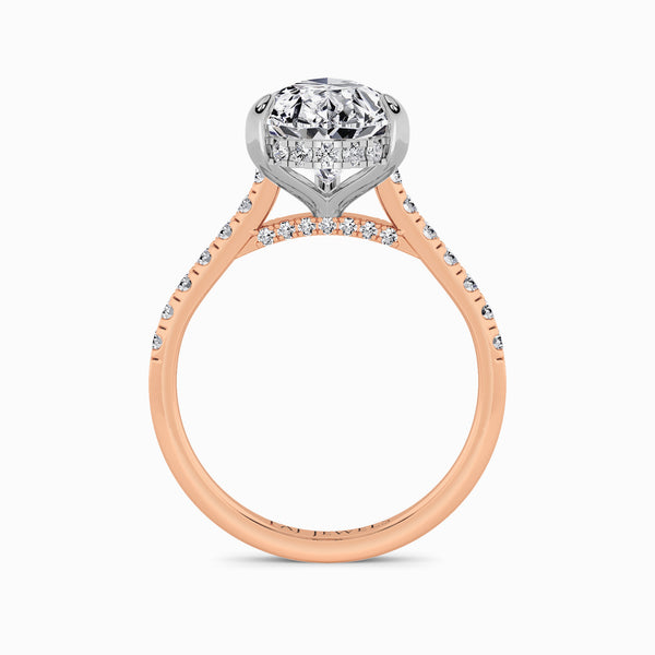 Pear Brilliant Cut Cathedral Lab Diamond Engagement Ring (1ct+)