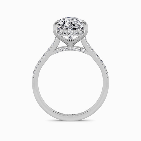 Pear Brilliant Cut Cathedral Lab Diamond Engagement Ring (1ct+)
