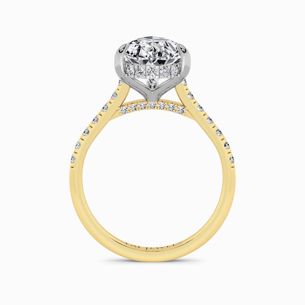 Pear Brilliant Cut Cathedral Lab Diamond Engagement Ring (1ct+)