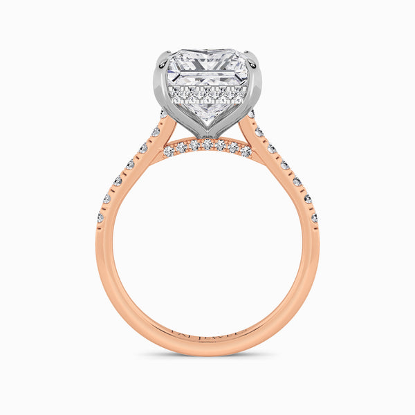 Princess Cut Cathedral Lab Diamond Engagement Ring (1ct+)