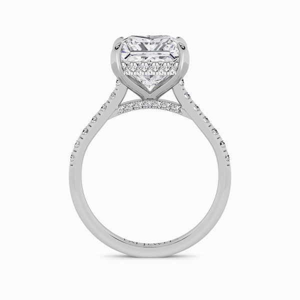 Princess Cut Cathedral Lab Diamond Engagement Ring (1ct+)