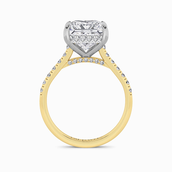 Princess Cut Cathedral Lab Diamond Engagement Ring (1ct+)