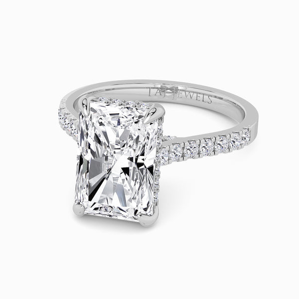 Radiant Cut Cathedral Lab Diamond Engagement Ring (1ct+)