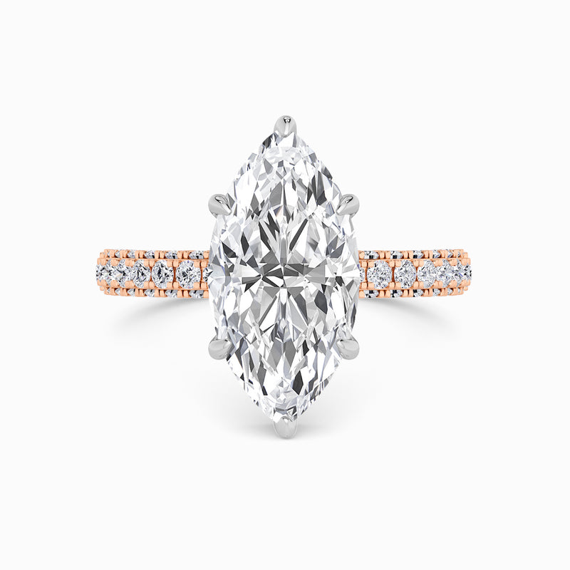 Marquise Brilliant Cut 3D Pave Lab Diamond Engagement Ring (Floating Head) (1ct+)