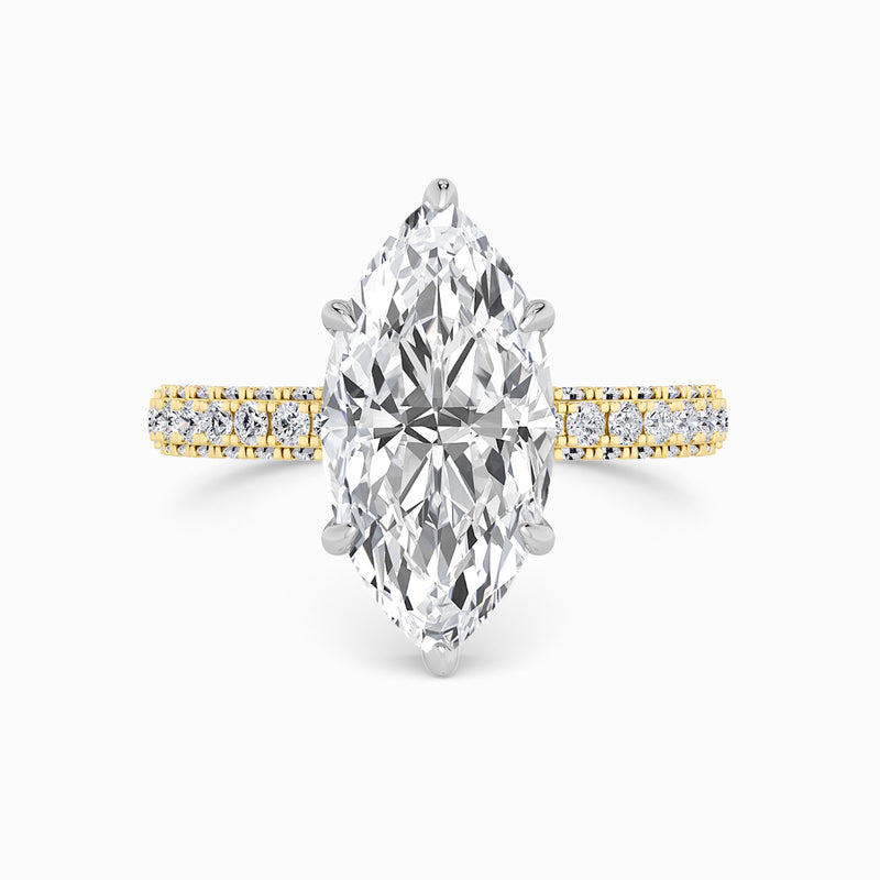 Marquise Brilliant Cut 3D Pave Lab Diamond Engagement Ring (Floating Head) (1ct+)