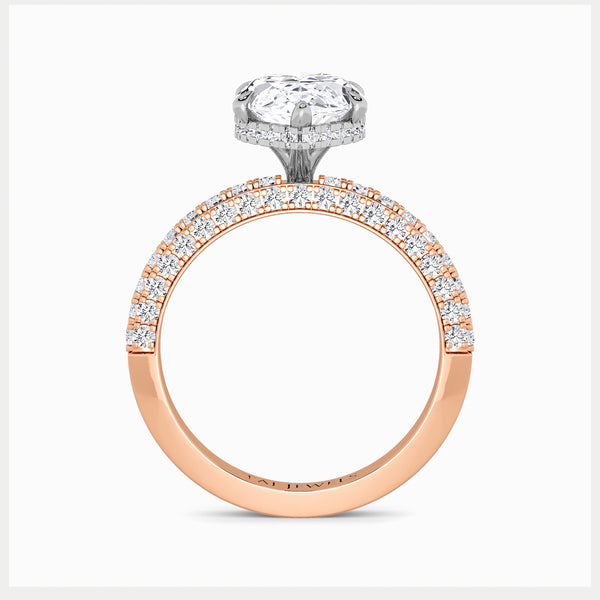 Marquise Brilliant Cut 3D Pave Lab Diamond Engagement Ring (Floating Head) (1ct+)