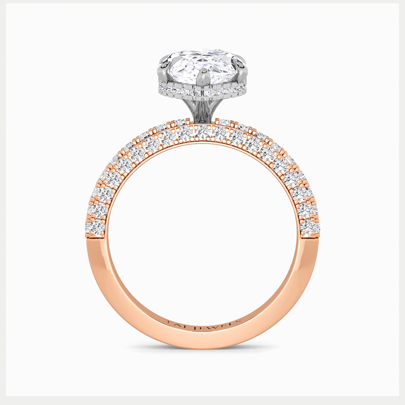 Marquise Brilliant Cut 3D Pave Lab Diamond Engagement Ring (Floating Head) (1ct+)
