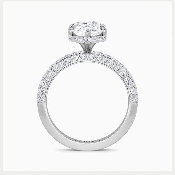 Marquise Brilliant Cut 3D Pave Lab Diamond Engagement Ring (Floating Head) (1ct+)