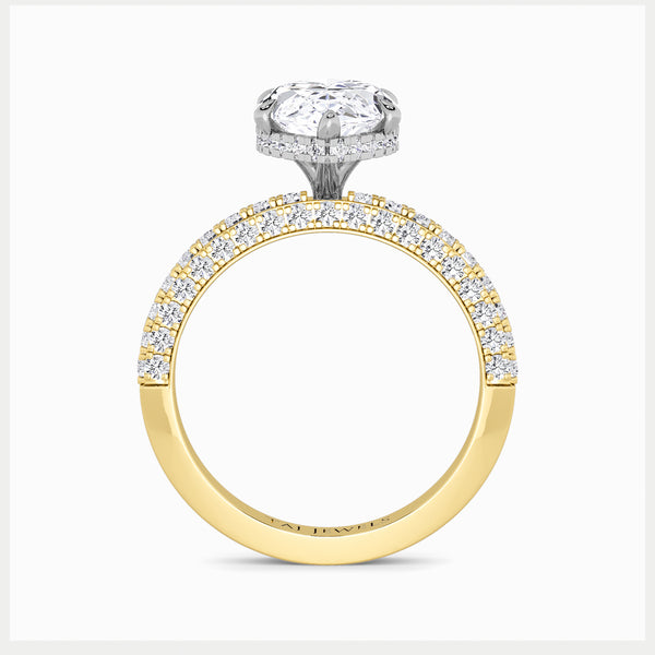 Marquise Brilliant Cut 3D Pave Lab Diamond Engagement Ring (Floating Head) (1ct+)