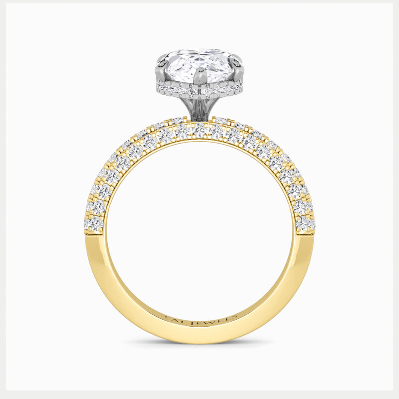 Marquise Brilliant Cut 3D Pave Lab Diamond Engagement Ring (Floating Head) (1ct+)
