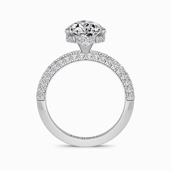 Pear Brilliant Cut 3D Pave Lab Diamond Engagement Ring (Floating Head) (1ct+)