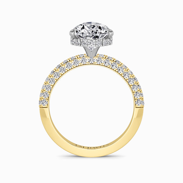 Pear Brilliant Cut 3D Pave Lab Diamond Engagement Ring (Floating Head) (1ct+)