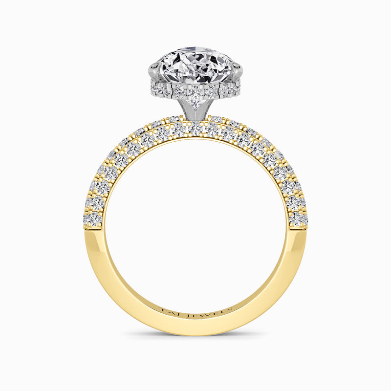 Pear Brilliant Cut 3D Pave Lab Diamond Engagement Ring (Floating Head) (1ct+)