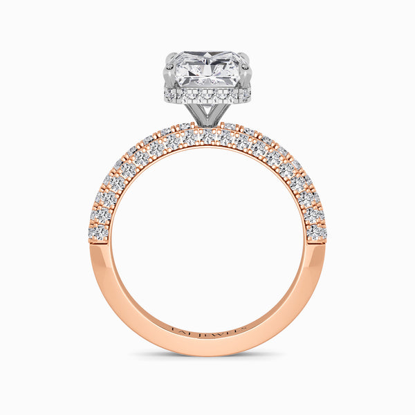 Radiant Cut 3D Pave Lab Diamond Engagement Ring (Floating Head) (1ct+)