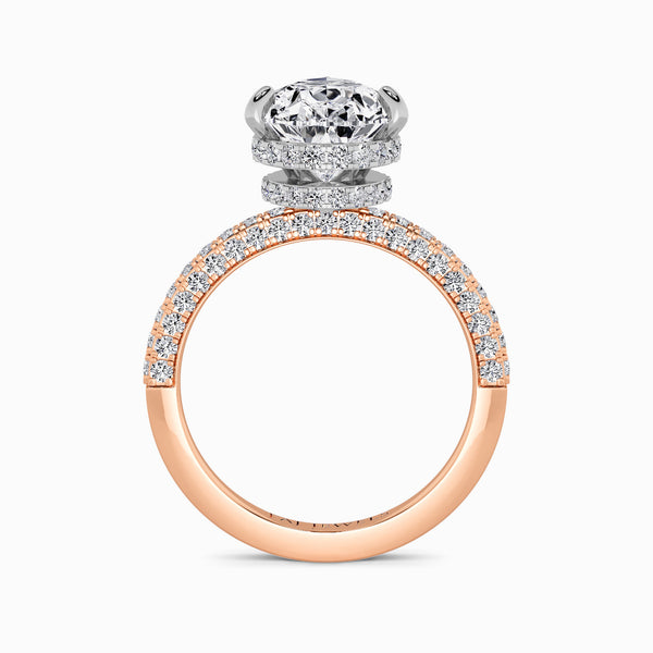 Pear Brilliant Cut 3D Pave Double Hidden Halo Lab Diamond Engagement Ring (1ct+)