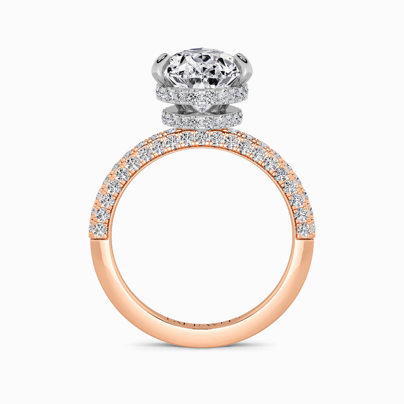 Pear Brilliant Cut 3D Pave Double Hidden Halo Lab Diamond Engagement Ring (1ct+)