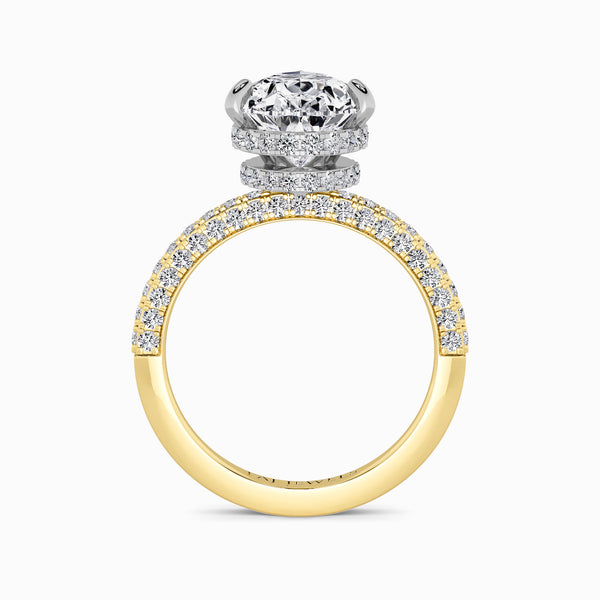 Pear Brilliant Cut 3D Pave Double Hidden Halo Lab Diamond Engagement Ring (1ct+)