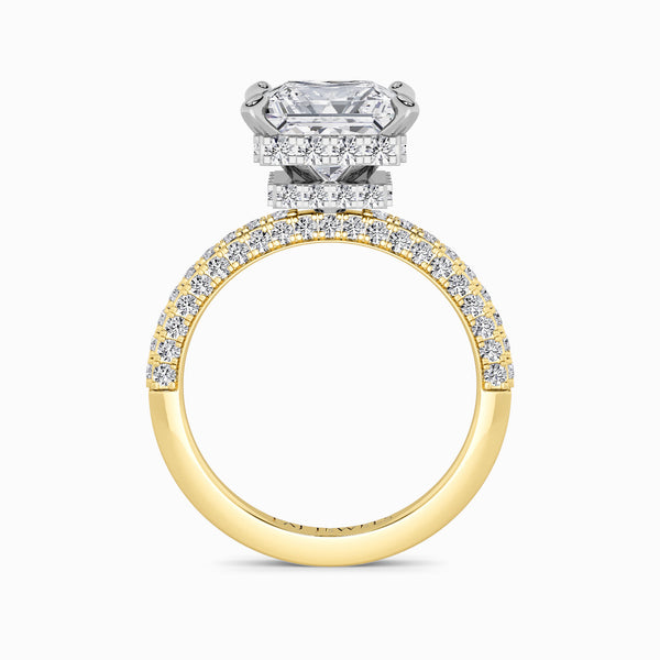 Princess Cut 3D Pave Double Hidden Halo Lab Diamond Engagement Ring (1ct+)