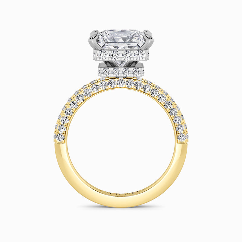 Princess Cut 3D Pave Double Hidden Halo Lab Diamond Engagement Ring (1ct+)