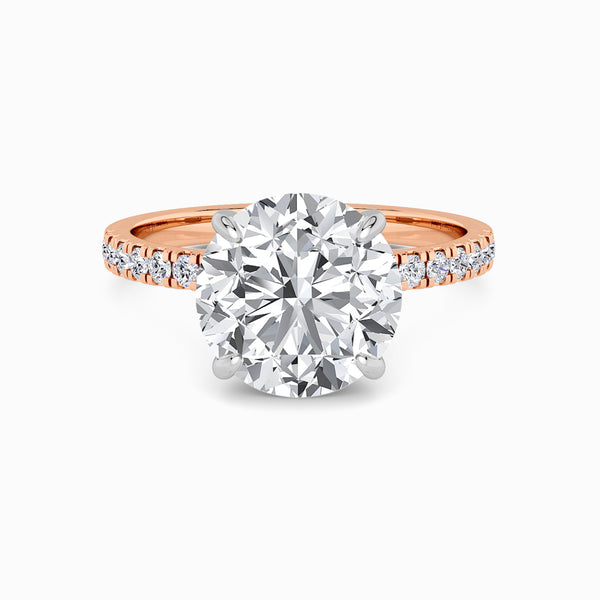 Round Brilliant Cut Shoulder Set Lab Diamond Engagement Ring (Floating Head) (1ct+)