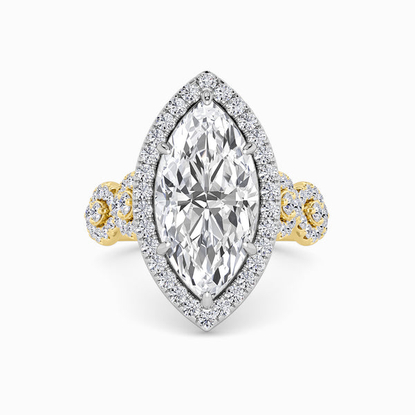 Marquise Brilliant Cut Halo Braided Band Lab Diamond Engagement Ring (1ct+)
