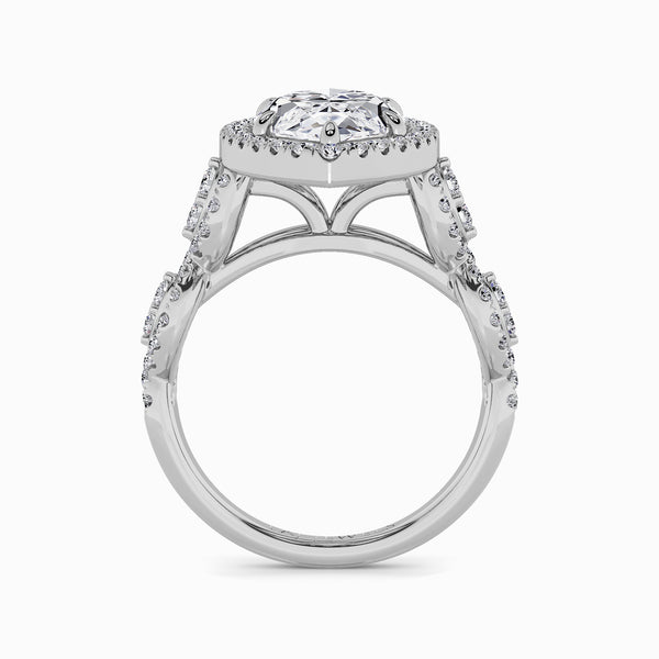 Marquise Brilliant Cut Halo Braided Band Lab Diamond Engagement Ring (1ct+)