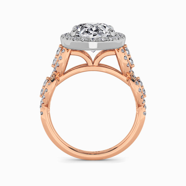 Oval Brilliant Cut Halo Braided Band Lab Diamond Engagement Ring (1ct+)
