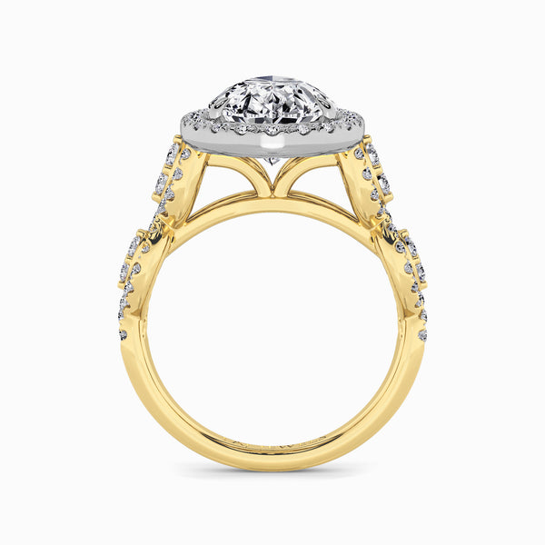 Pear Brilliant Cut Halo Braided Band Lab Diamond Engagement Ring (1ct+)