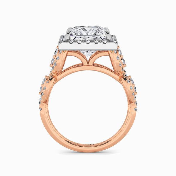 Princess Cut Halo Braided Band Lab Diamond Engagement Ring (1ct+)