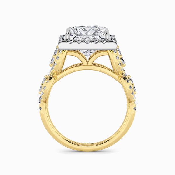Princess Cut Halo Braided Band Lab Diamond Engagement Ring (1ct+)