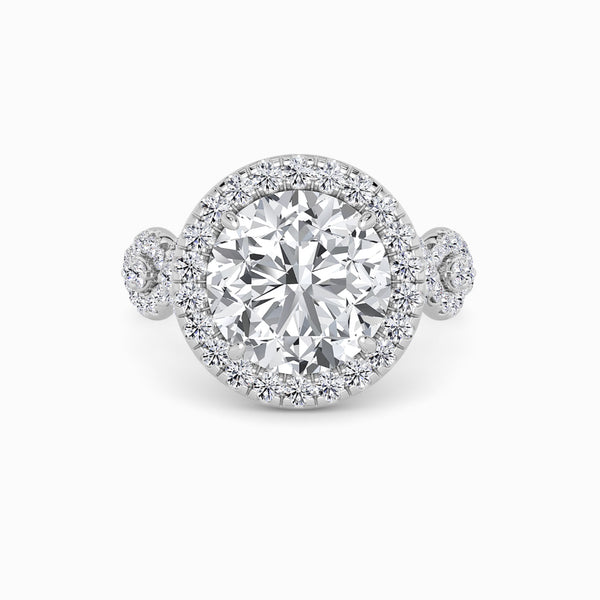 Round Brilliant Cut Halo Braided Band Lab Diamond Engagement Ring (1ct+)
