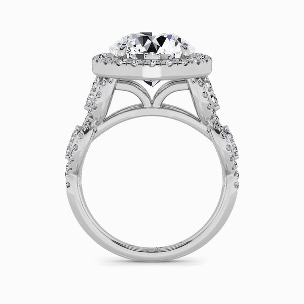Round Brilliant Cut Halo Braided Band Lab Diamond Engagement Ring (1ct+)
